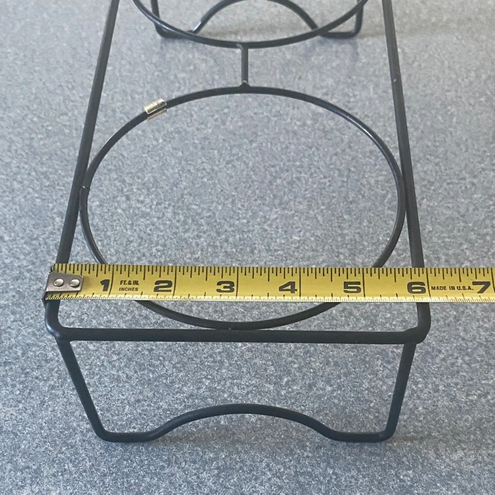 Black Metal Double Bowl Stand